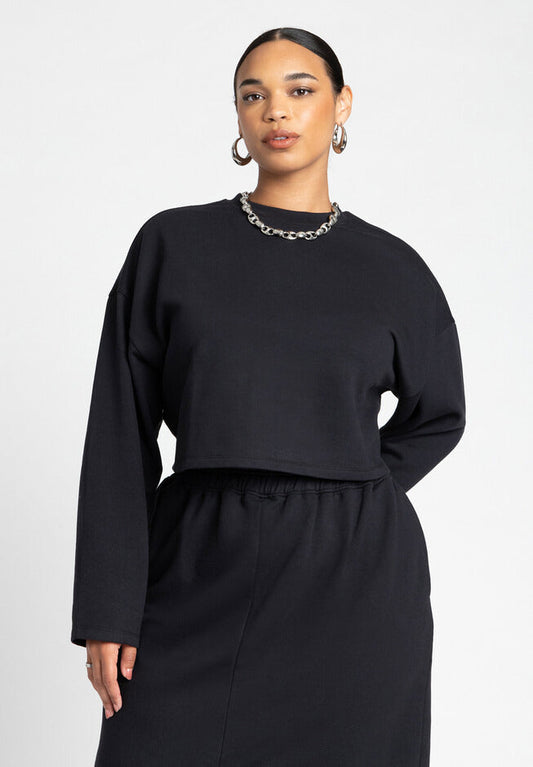 ELOQUII Women's Oversized Cropped Sweater