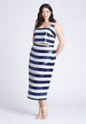 ELOQUII Sequin Striped Crop Top