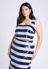 ELOQUII Sequin Striped Crop Top