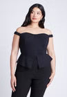 ELOQUII Off The Shoulder Peplum Top