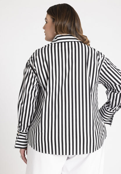 ELOQUII Women's Preppy Striped Button Down