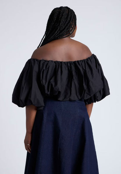 ELOQUII Bubble Top - Black Onyx