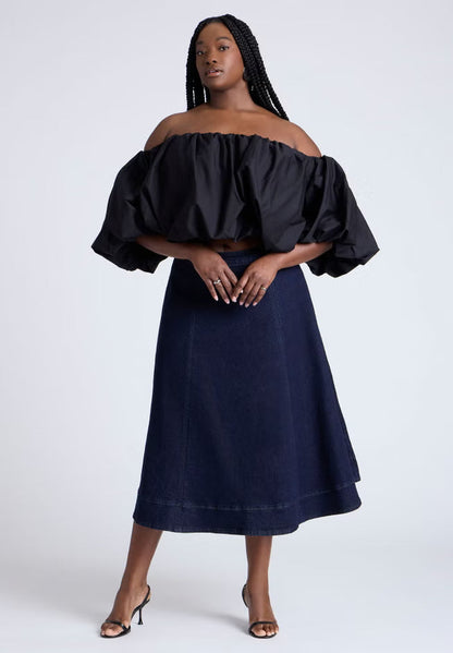 ELOQUII Bubble Top - Black Onyx