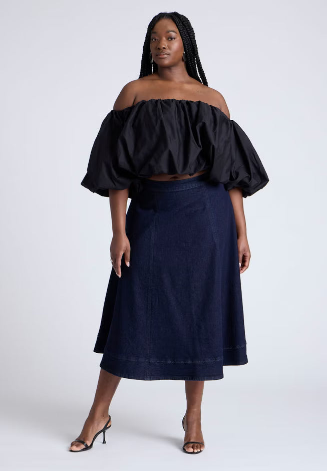ELOQUII Bubble Top - Black Onyx