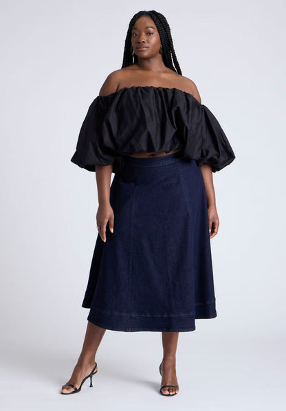 ELOQUII Bubble Top - Black Onyx