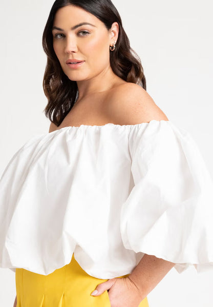 ELOQUII Bubble Top - Powder White