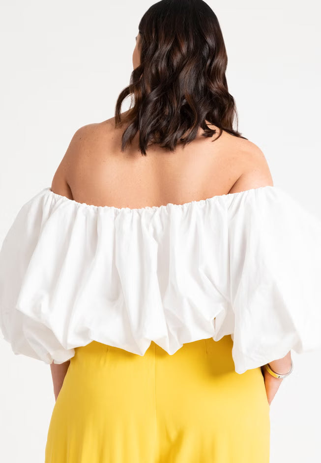 ELOQUII Bubble Top - Powder White