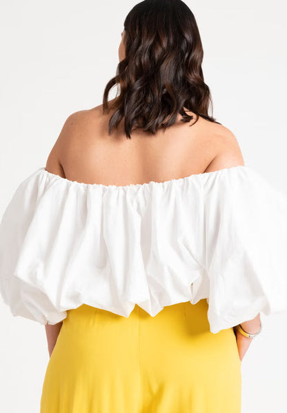 ELOQUII Bubble Top - Powder White
