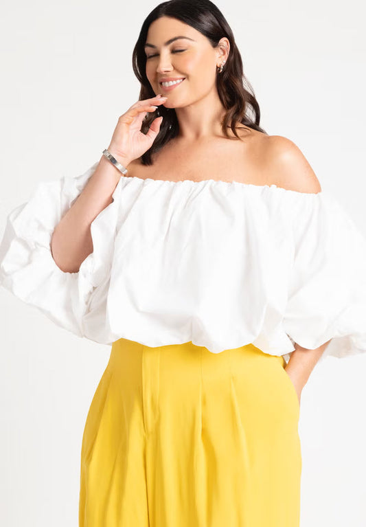 ELOQUII Bubble Top - Powder White