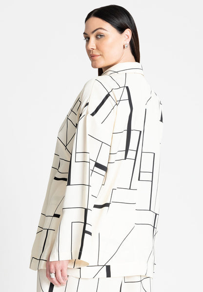 ELOQUII Women's Double Breasted Shirt With Lapel