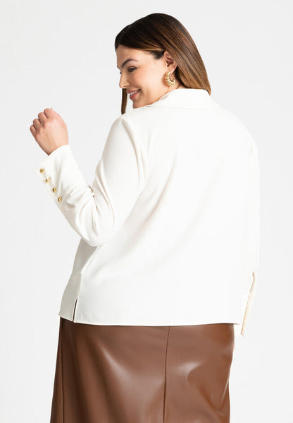 ELOQUII Women's Pointed Collar Button Down Shirt