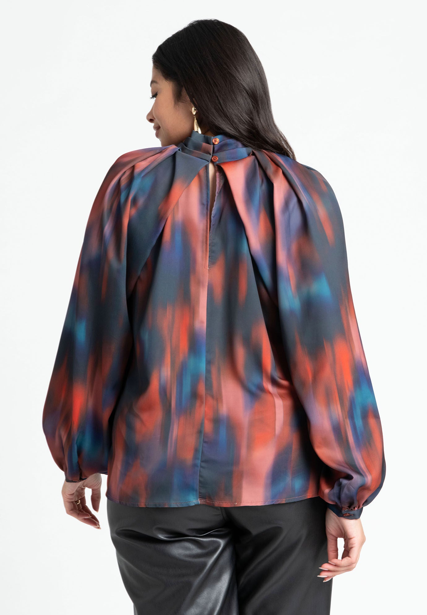 ELOQUII Women's Draped Sleeve Top