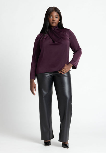 ELOQUII Women's High Neck Drape Top
