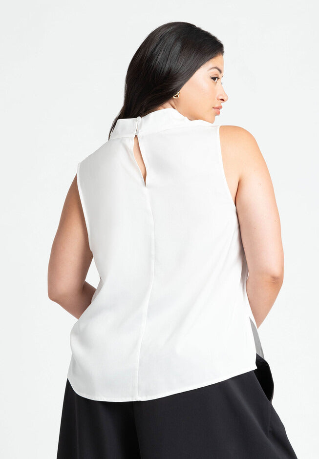 ELOQUII Women's Asym Draped Top