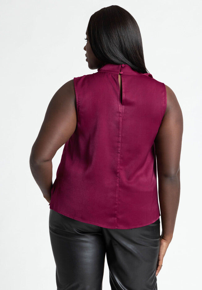 ELOQUII Women's Asym Draped Top