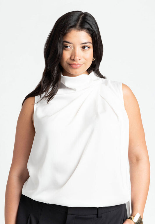ELOQUII Women's Asym Draped Top