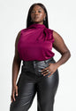 ELOQUII Women's Asym Draped Top