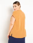 ELOQUII Notch Collar Blouse - Biscuit