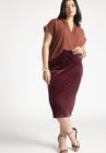 ELOQUII Notch Collar Blouse - Topaz Brown