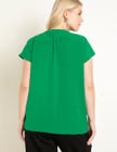 ELOQUII Notch Collar Blouse - Kelly Green