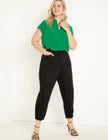 ELOQUII Notch Collar Blouse - Kelly Green