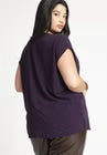ELOQUII Notch Collar Blouse - Plum Purple