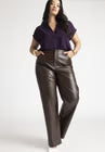 ELOQUII Notch Collar Blouse - Plum Purple