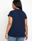 ELOQUII Notch Collar Blouse - Navy