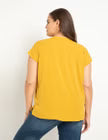ELOQUII Notch Collar Blouse - Gold