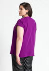 ELOQUII Notch Collar Blouse - Eggplant Purple