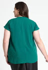 ELOQUII Notch Collar Blouse - Rain Forest