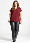 ELOQUII Notch Collar Blouse - Zinfandel