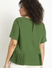 ELOQUII Pleated Hem Top - Forest Elf