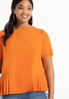 ELOQUII Pleated Hem Top - Aurantium