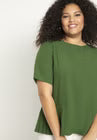 ELOQUII Pleated Hem Top - Forest Elf