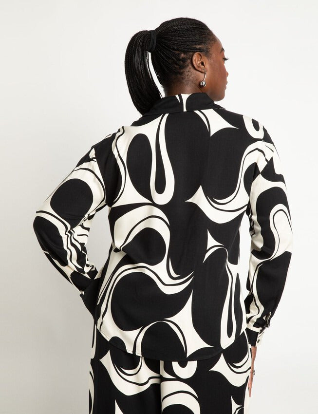 ELOQUII Women's Printed Button Down