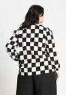 ELOQUII Printed Tie Neck Blouse - Checkered