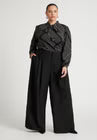 ELOQUII Printed Tie Neck Blouse - Diamond Line