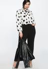 ELOQUII Printed Tie Neck Blouse - Soft White Ground