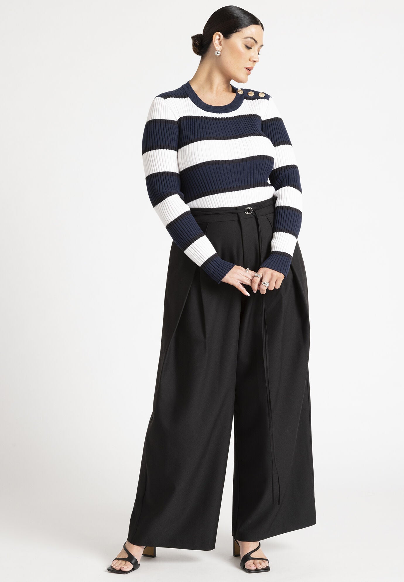 ELOQUII Women's Hardware Detail Sweater