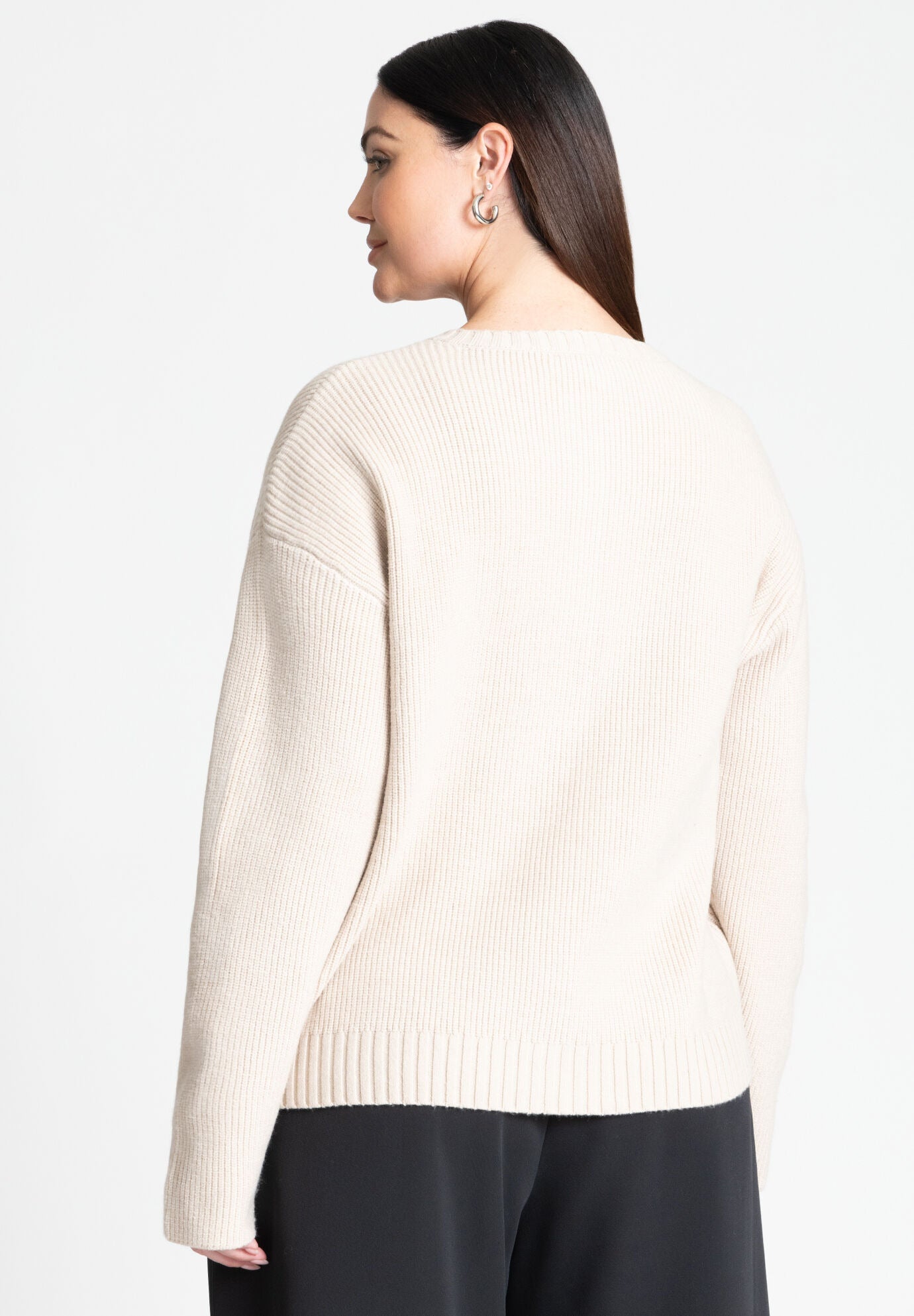 ELOQUII Women's Contrast Placket Cardigan