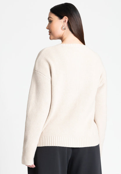 ELOQUII Women's Contrast Placket Cardigan