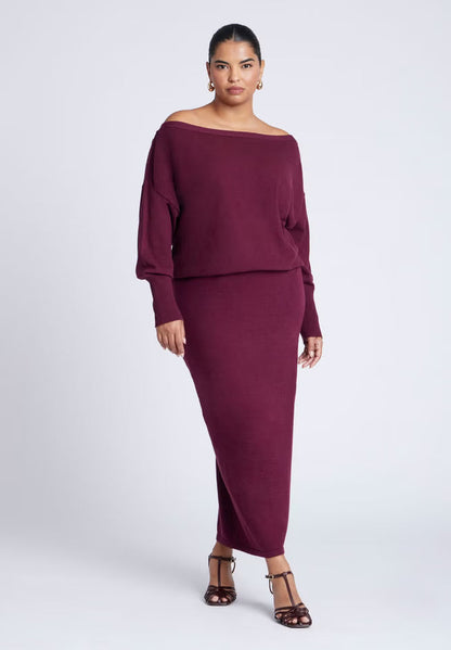 ELOQUII Slouchy Sweater - Burgundy