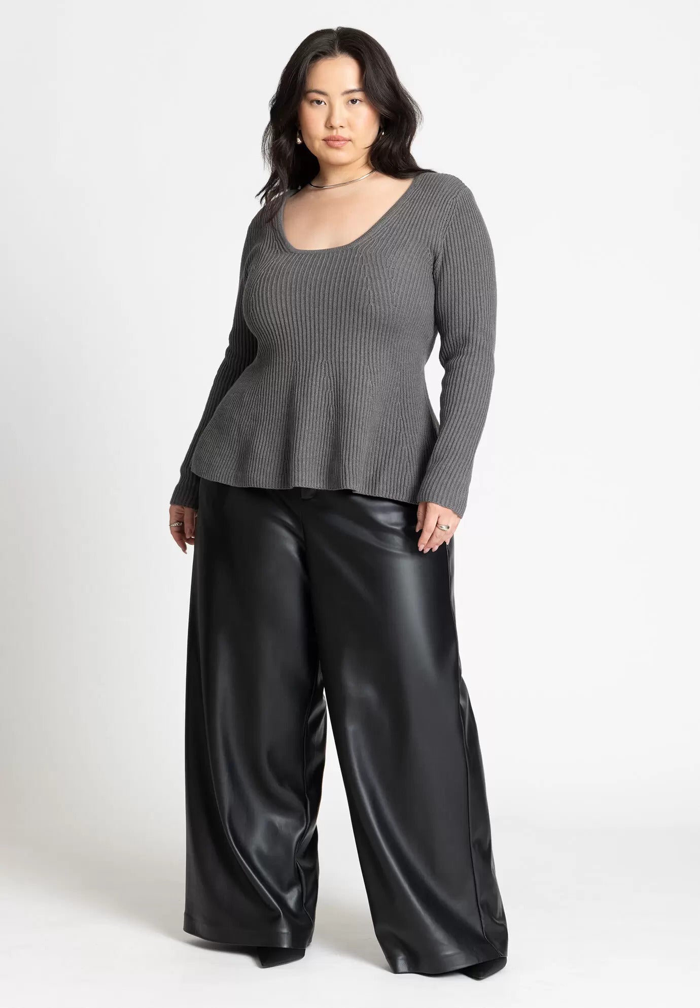 ELOQUII Women's Peplum Sweater Top