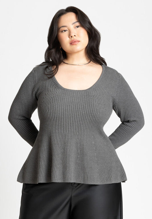 ELOQUII Women's Peplum Sweater Top
