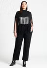 ELOQUII Fringe Half Sweater - Black Onyx