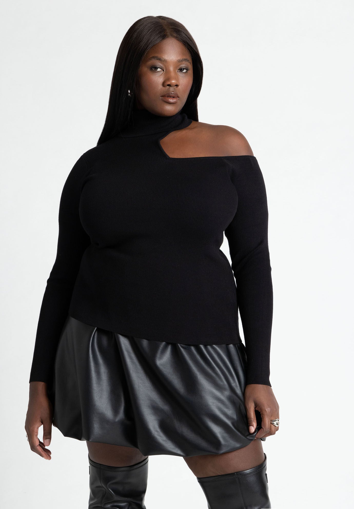 ELOQUII Women's Shoulder Cutout Sweater