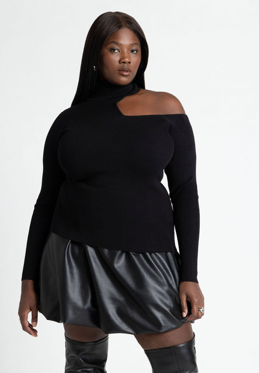 ELOQUII Women's Shoulder Cutout Sweater