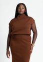ELOQUII Women's Asymmetrical Turtleneck Sweater