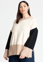 ELOQUII Women's Colorblocked Relaxed Sweater